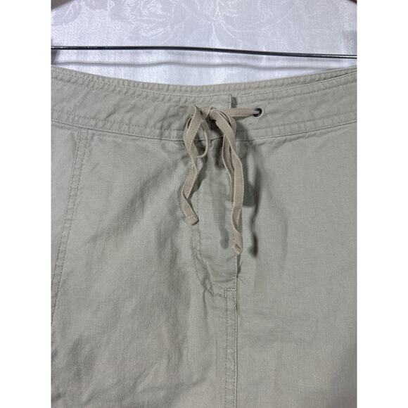 J Crew Skirt 10 Tan A Line Midi Linen Blend Y2K Vintage - Picture 2 of 11
